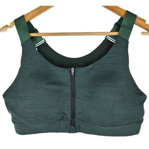 OUTDOOR VOICES WOMEN'S GREEN SPORTS BRA - SIZE MEDIUM ZIPPER BACK